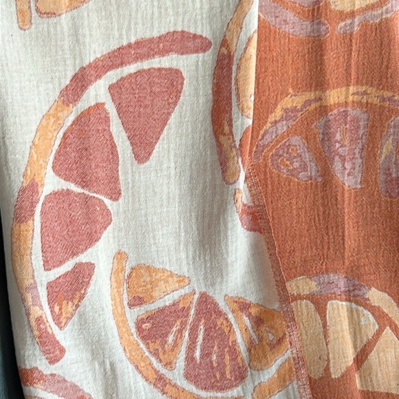 Orange Slices Pop Art Throw Natural Bamboo Loom Weave 2 Sides Handcrafted NEW - Picture 3 of 4